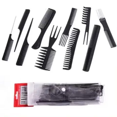 10 Pieces Comb Set Plastic Combs Hair Dyeing Oil Baking Comb Hair Salon Hairdressing Tool Beard care Men Women Professional Home Styling Kit