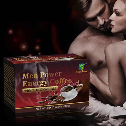 Wins Town Men Power Energy Coffee with Tongkat ali man Active instant black coffee male maca ginseng Enhance Libido Erection Circulation