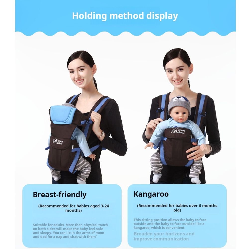 Dual shoulder baby carrier, baby backpack, mother and baby travel, dual shoulder baby carrier, multi-functional newborn carrier, universal for all seasons, portable baby carrier for outdoor use