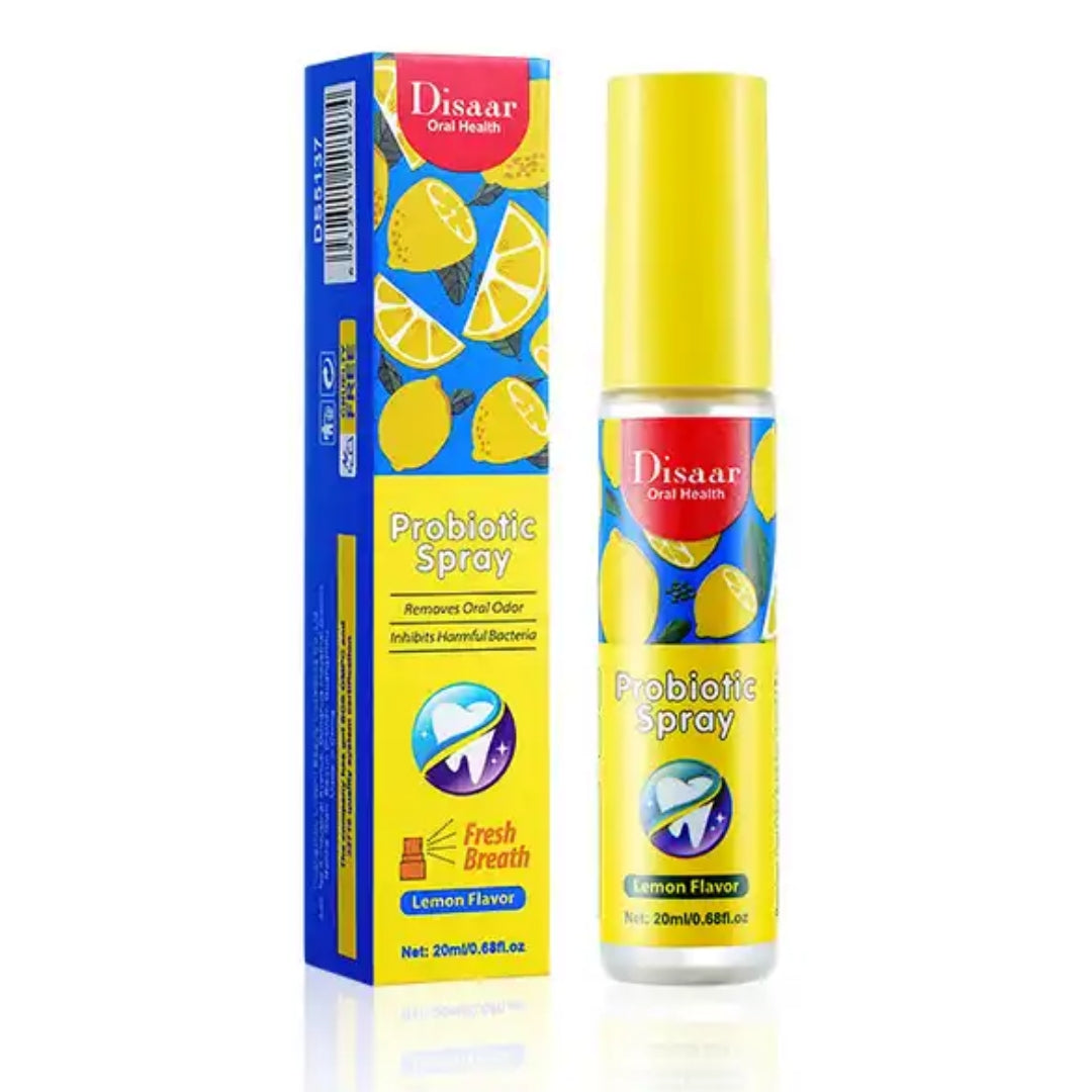 Probiotic Spray Fresh Breath Lemon Flavor Remove Oral Odor Bad Breath Mouth Portable Freshener - Disaar