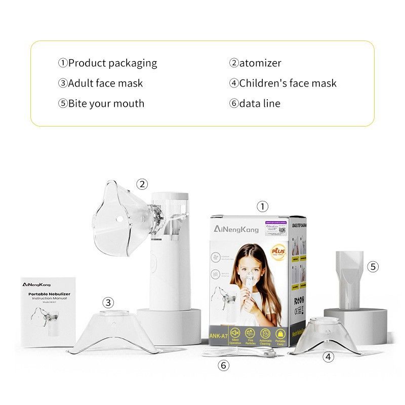 Portable Nebulizer Inhaler Medical Mesh Nebulizer Adults Children Handheld Mini Silent Steam Nasal Humidifier Inhaler Tool Nebulizer Asthma