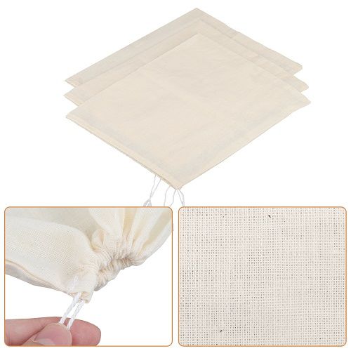 3pcs Nut Milk Bags 25x20cm, Reusable Fine Mesh Cheesecloth Bags, Almond Milk Strainers for Soy Yogurt Cold Brew Coffee Tea Juice, Beige