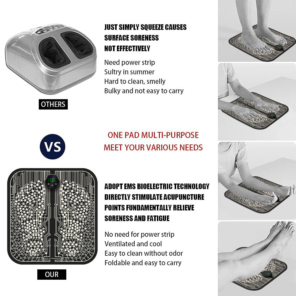 EMS Foot Massager Pad Electric TENS Fisioterapia Mat Massageador Peds Muscular Health Care Relaxation Massager Improve Blood Circulation