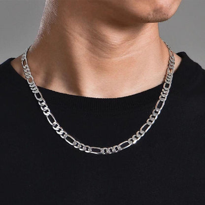 men chain necklace jewelry man/men hip hop chain necklace FIGARO chain necklace silver stainless steel chain necklace jewelry accessories for men festival gift, birthday gift