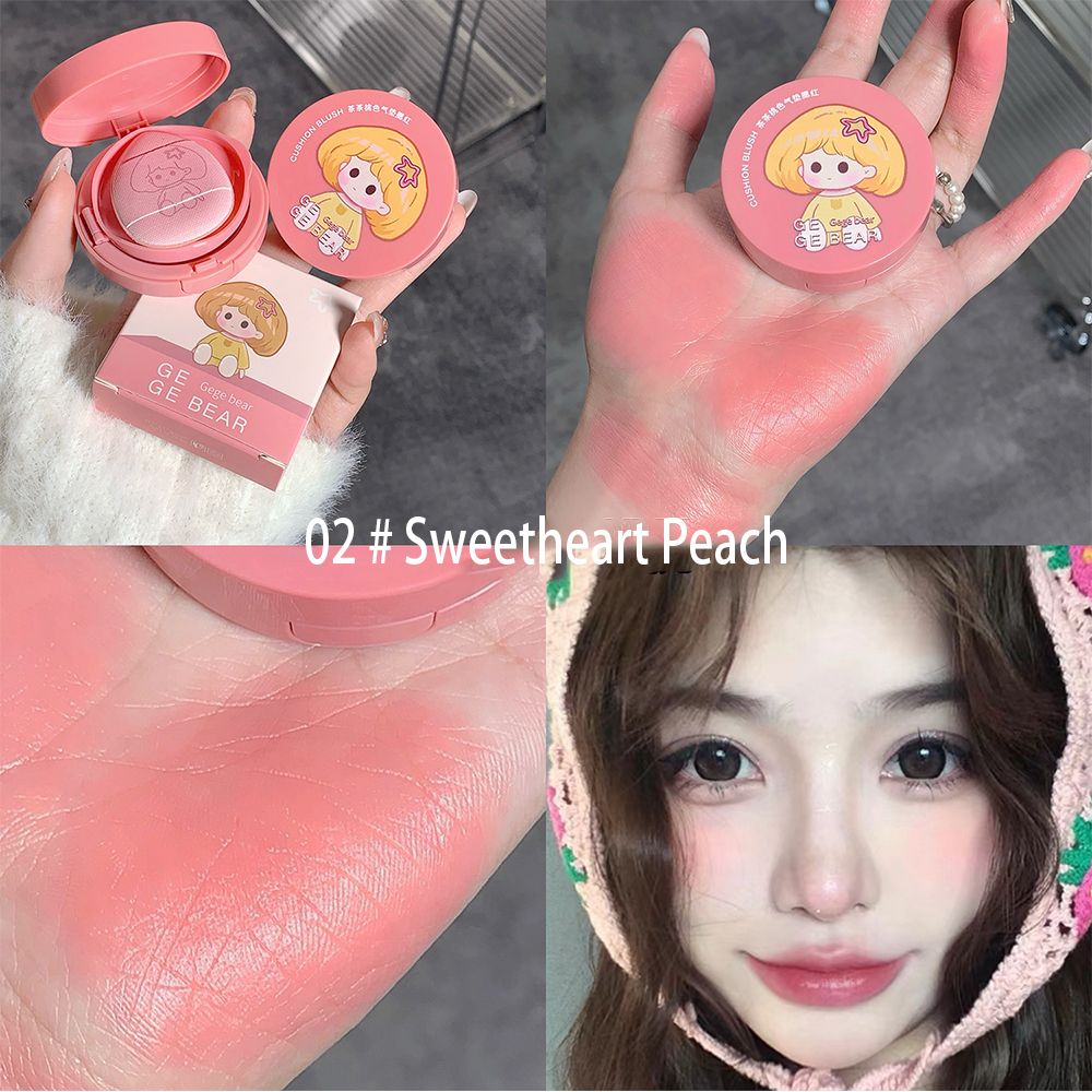 New Gogo bear air cushion powder blusher matte monochrome daily tender girl student powder blusher facial makeup rouge