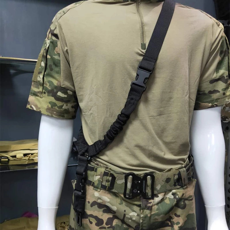 Tactical Single Point Gun Sling Shoulder Strap Rifle Rope Belt with Metal Buckle Shot Gun Belt Hunting Accessories Tactical Gear