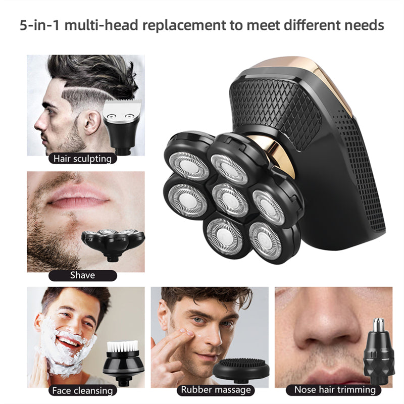 Men's Rechargeable Shaver 7D Floating Shaving Head Beard Trimmer 5 in1 Rechargeable Shaver Multifunctional Trimmer For Men