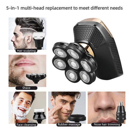 Men's Rechargeable Shaver 7D Floating Shaving Head Beard Trimmer 5 in1 Rechargeable Shaver Multifunctional Trimmer For Men
