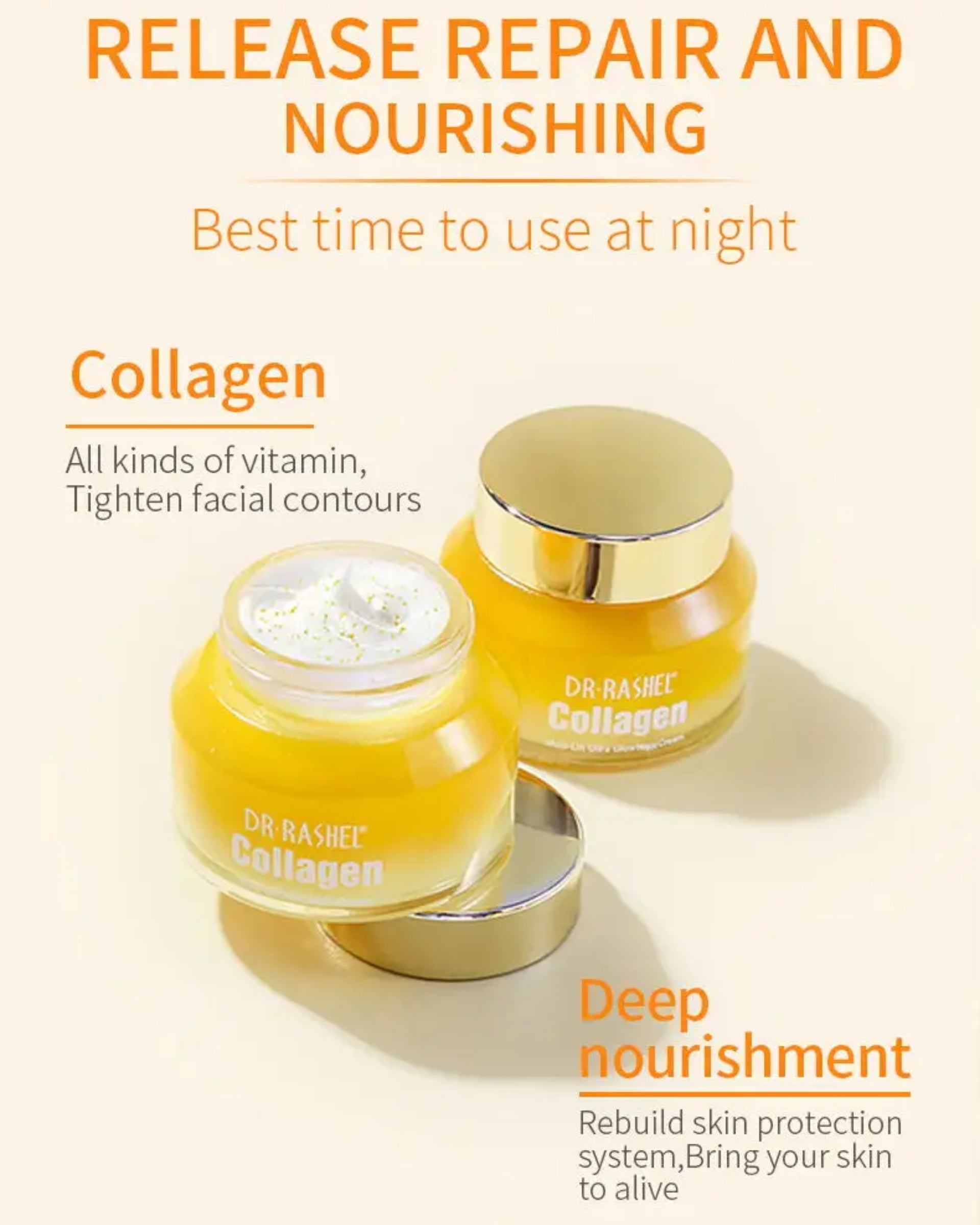 Dr. Rashel Collagen Day Cream + Night Cream Multi-Lift Ultra Skin Firming Lifting Anti-ageing Reduces Fine Lines and Wrinkles - DR RASHEL