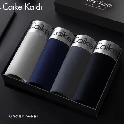 Caike Kaidi 4-piece gift box Men's underwear Men's Clothes Underwear Men's Boxer Briefs Cotton underwear Trend Antibacterial Breathable and Youth shorts Underwear