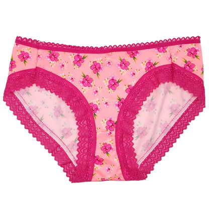 4pcs Women's Bikini Underwear Panties Lace Trim Classic Low Rise Lady Soft Breathable Briefs Hipster Pantie