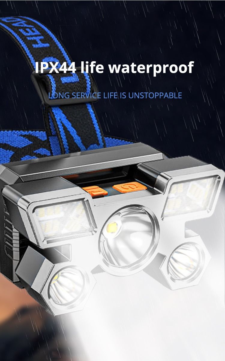 5 LED Strong Light Headlight USB Charging Waterproof Flashlight Multi-speed Adjustment Headlamp Suitable For Long Shot Outdoor Camping Hiking Fishing Hunting Mining Lamp Fishing Lanterns & Lights