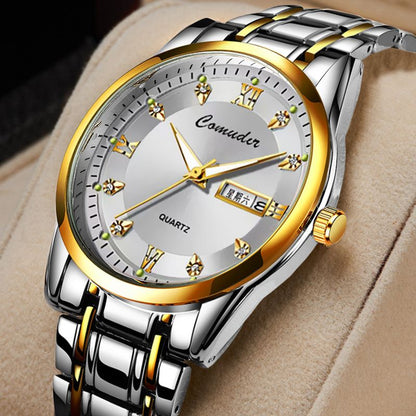 Men Watches High Quality Luxury Man Quartz Wristwatch Waterproof Luminous Date Week Men Watches Stainless Steel Male