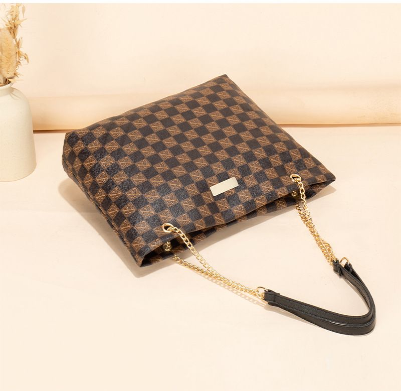 Geometric print Women's new fashion generous sequin embellished chain shoulder bag