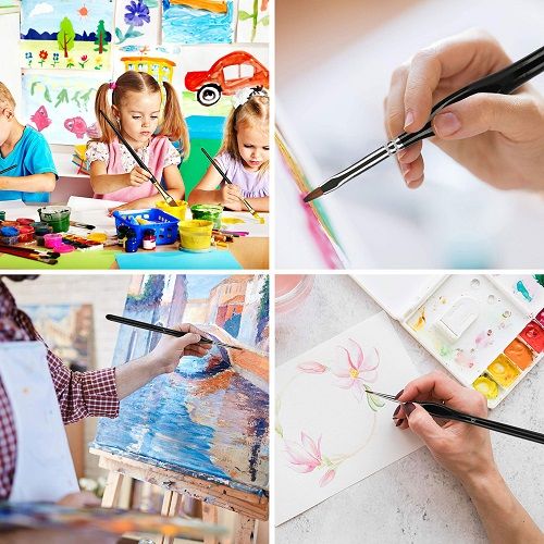 Detail Paint Brushes Set, LEDream 15pcs Miniature Brushes for Fine Detailing & Art Painting, Models, Face, Nail