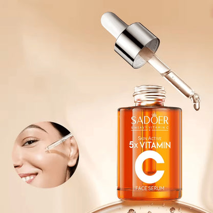 Sadoer 2 in 1, Skin Active 5 X Vitamin C Serum + Vitamin C Face Cleanser + with Added Niacinamide for Whitening Black Spots and Blemisshes, Deep Moisturizing, Skin Nourishing