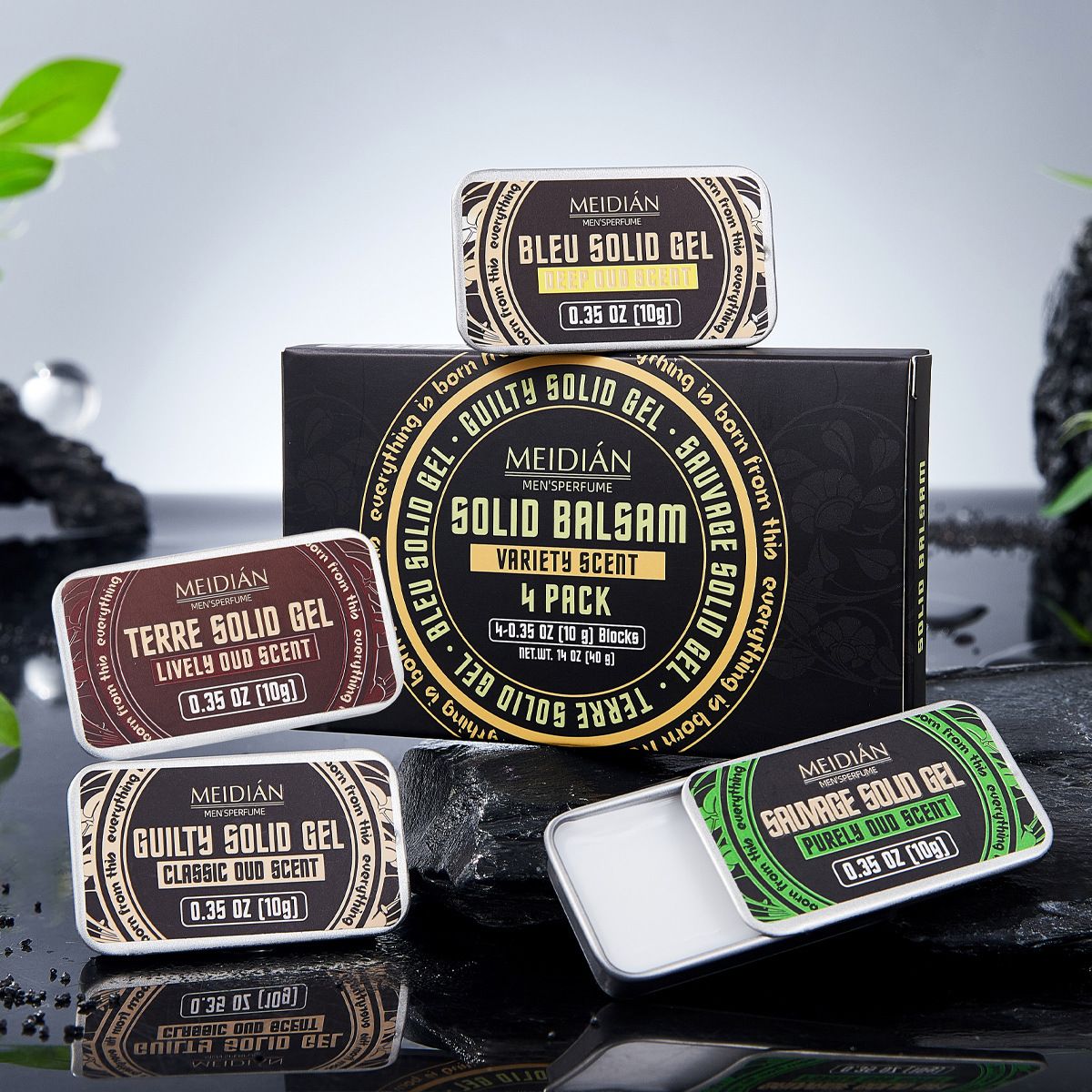 New Arrival 4 Pcs Men Body Deodorant Portable Solid Perfume Solid Balsam Solid Gel Woodsy Tones
