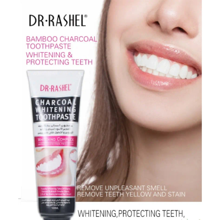 Dr. Rashel Charcoal Whitening Toothpaste Remove Stains Fresh Breath Smoke Coffee Tea Stains Teeth Brightening Complexion