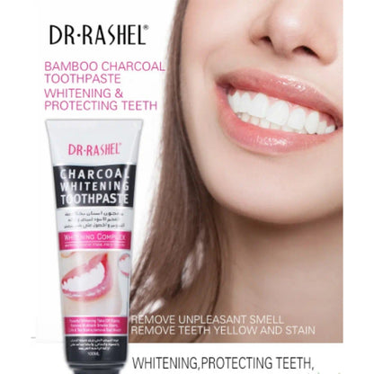 Dr. Rashel Charcoal Whitening Toothpaste Remove Stains Fresh Breath Smoke Coffee Tea Stains Teeth Brightening Complexion