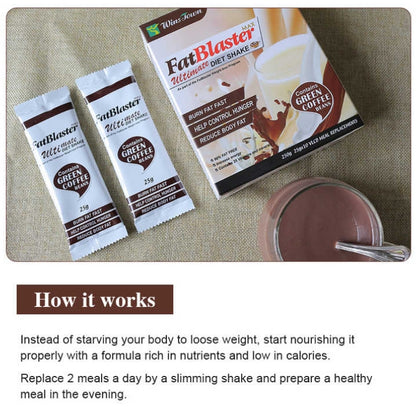 Wins Town Fat Blaster Diet Shake , Weight Loss Meal Replacement with green coffee, Chocolate Flavor