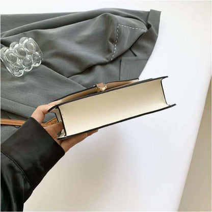 Mateamoda Elegant Two-Tone Structured Handbag with Buckle Detail Crossbody Bag