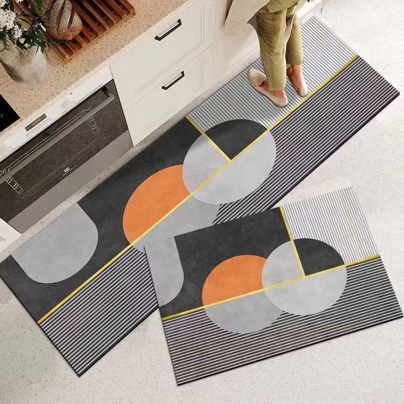 2 Pieces Kitchen Rugs Set Non Slip Kitchen Mat Rubber Backing Mat Slip Kitchen Mats Waterproof Kitchen Rug Ergonomic Comfort Standing Mat for Kitchen