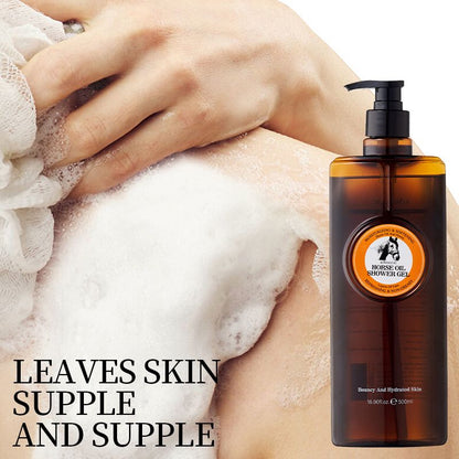 500ml KORMESIC Horse Oil Enriched Bath Gel with Hydrolyzed Collagen, Hyaluronic Acid & Shea Butter - Intense Moisturizing, Restores Elasticity, Repairs Roughness