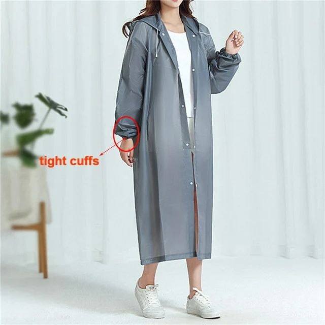 Non-disposable Thickened Frosted Waterproof Adult Men Women Children Integrated Semi-transparent Hiking Raincoat