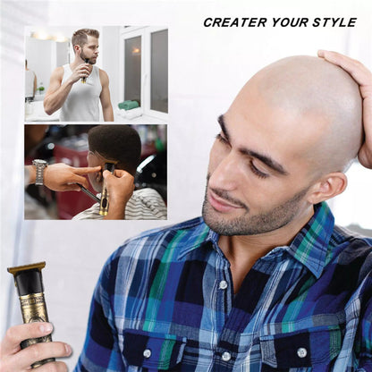 LCD Display Hair Trimmer USB Rechargeable Clipper Coreless Men&apos;s Beard Shaver Haircut Sharp Blade