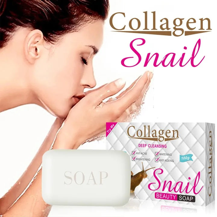 Collagen Deep Cleansing Snail Beauty Soap - Brightening, Anti-Ageing, Whitening, Anti Acne