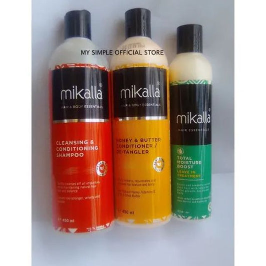 Mikalla Shampoo + Conditioner+ Leave In Treatment Set