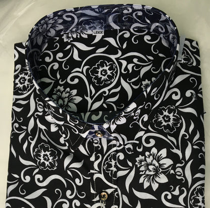 Shirts This Year's Popular Minority Design High-grade Men's Floral Shirt Style Large Stand Collar Long-sleeve Printing