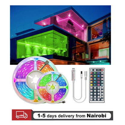 5M/10M LED Light Strip Light LED RGB Lights Flexible LED Lamp Tape Ribbon Tape Diode DC With IR Remote Controller