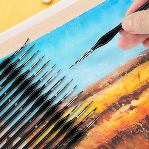 Detail Paint Brushes Set, LEDream 15pcs Miniature Brushes for Fine Detailing & Art Painting, Models, Face, Nail