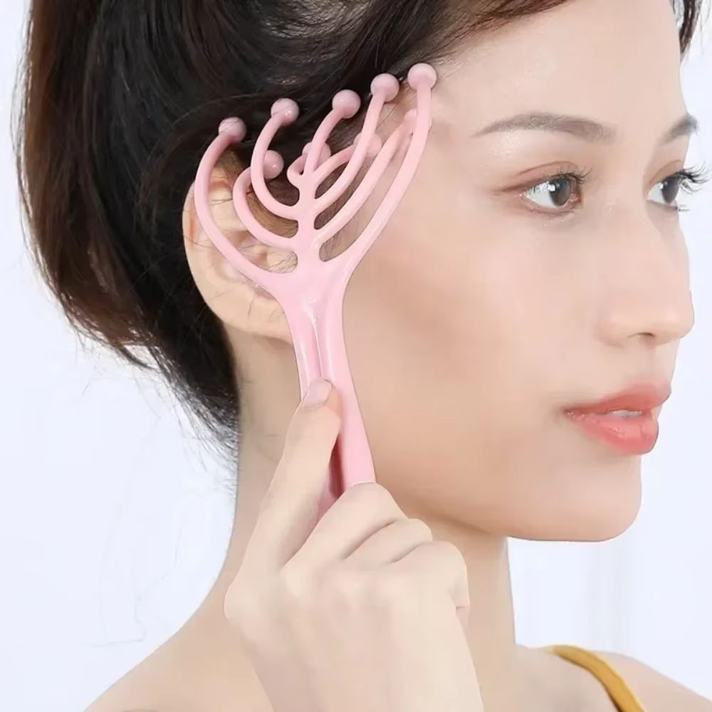 1pc Head Massager Scalp Neck Massage Comb Roller 9 Claws Steel Ball Hand Held Relax Spa Hair Care Stress Relief Itching Artifact