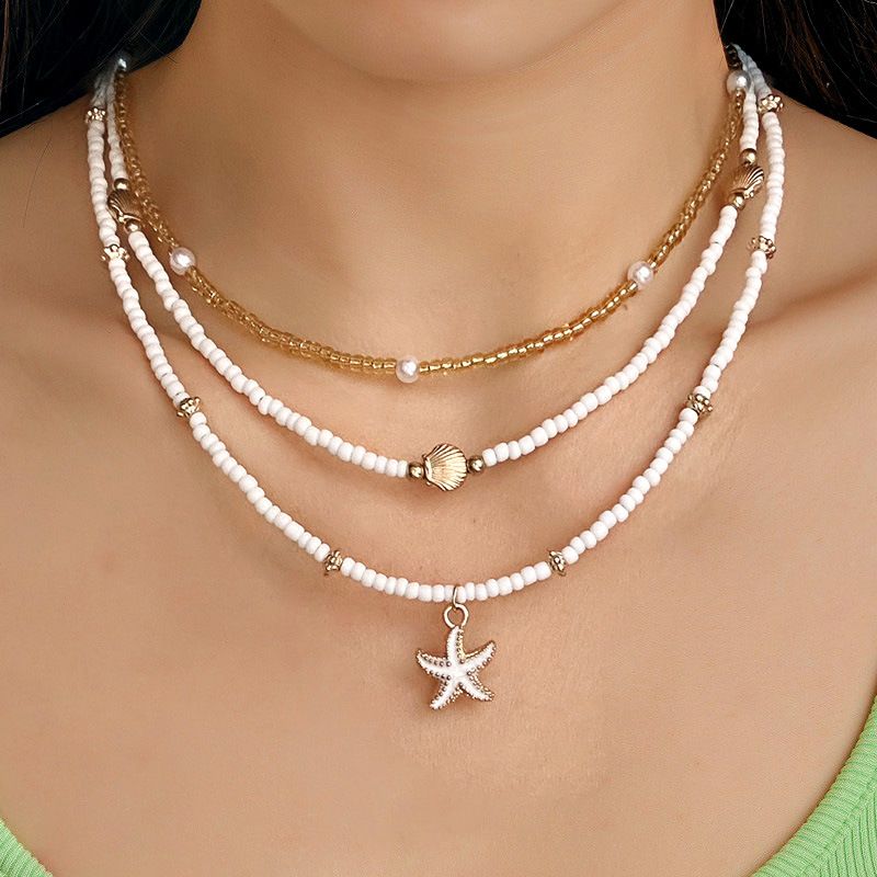 beads necklace woman multilayer beads necklace pendant necklace for woman jewerly accessories