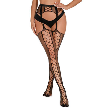 Erotic Stockings Women Fashion Hollow Out Sexy Pantyhose Black Tights Fishnet Stockings Club Party Hosiery Female Sexy Lingerie Girls Thigh Mesh Socks Garter Belt Women Plus Size Thigh High Socks