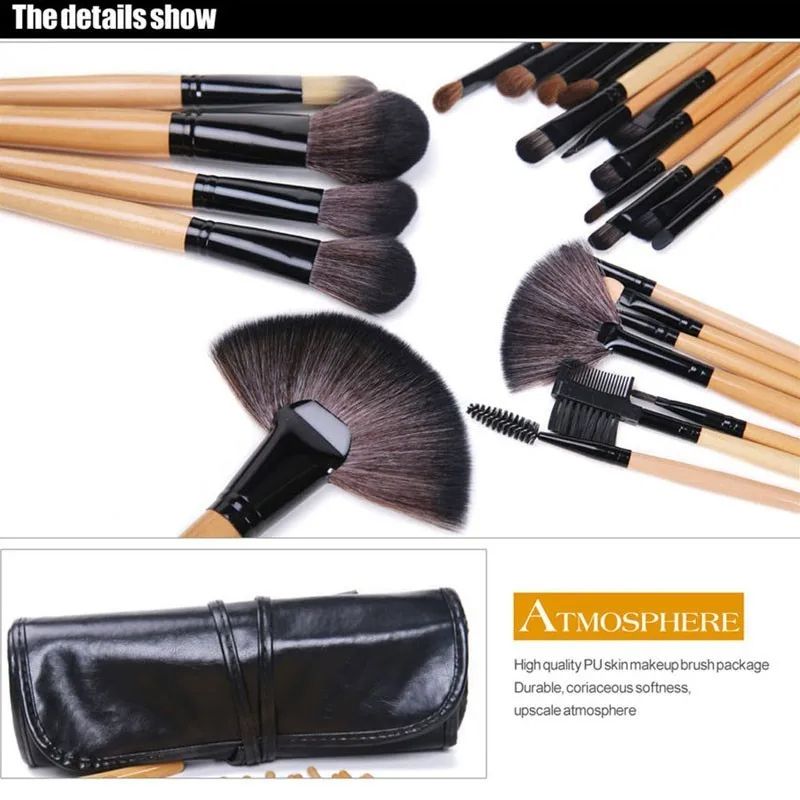 New Arrivals Makeup Brush Sets 24 pcs/Set Professional Cosmetics Brushes Foundation Powder Eyebrow Eyeshadow Blending Blush Brushes Beauty Make Up Kit Tool + Bag
