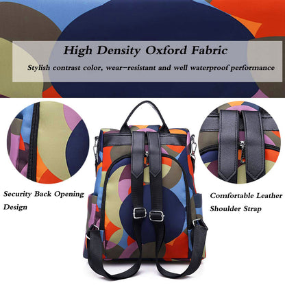 Ladies Backpack Bags Women Casual Rucksack Oxford Cloth Waterproof - Multi Color