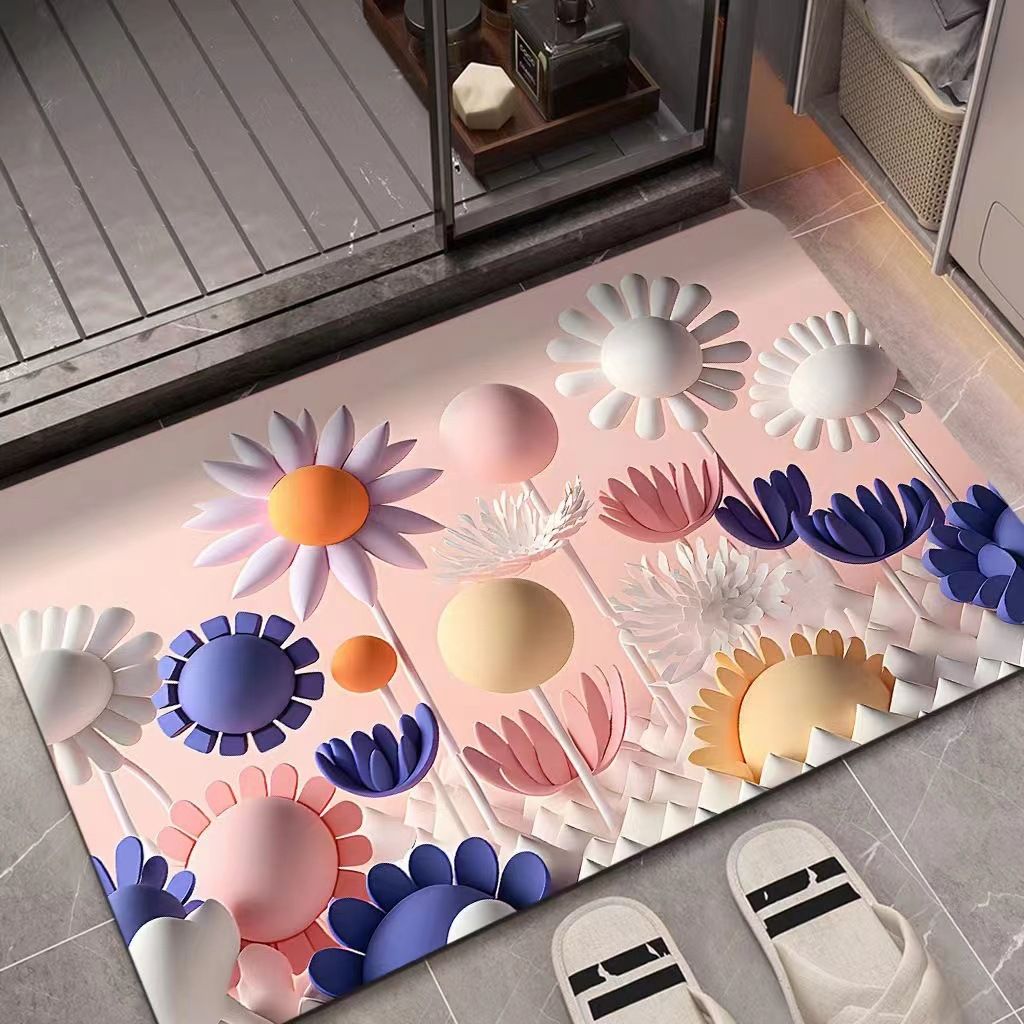 Hot-selling 3D oil painting diatom mud American pastoral absorbent mat non-slip mat Soft Comfortable Indoor Living Room bathroom door quick dry bathroom carpet toilet mat