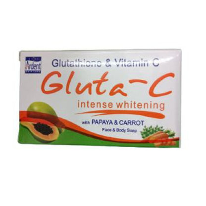 Gluta C Gluta-C Intense Whitening Soap Glutathione & Vitamin C With Papaya & Carrot Face & Body Brightening Dark Spots Exfoliating
