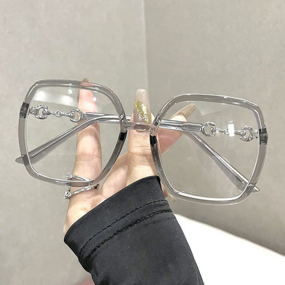 Women's Oversized Glasses Square Frame Designer Frames Optical Glasses Latest Glasses Frames Optical for Girl Blue Light Blocking Gaming Designer Glasses