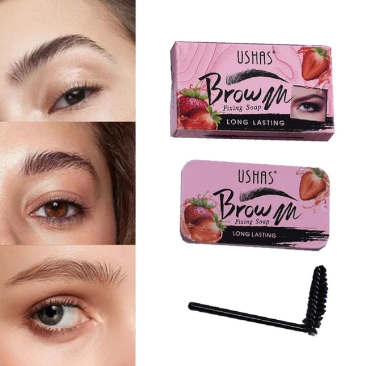 Brow Fixing Soap Strawberry Makeup Eyebrows Gel Shaping wax with brush Kit - Ushas