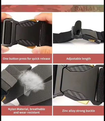 Men Tactical Belts Quick Release Outdoor Training Belt High Quality Casual Sports Men Belt Breathable and Comfortable Nylon Canvas Pants Belt Classic High Elastic Soldier Belt
