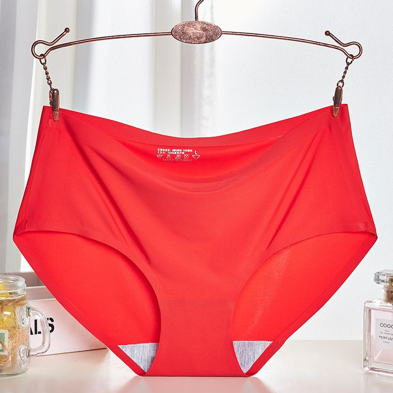 4pcs Women's Seamless Briefs Comfort Ice Silk Underwear Multipack Mid Waist Laser Cut No Show Panties