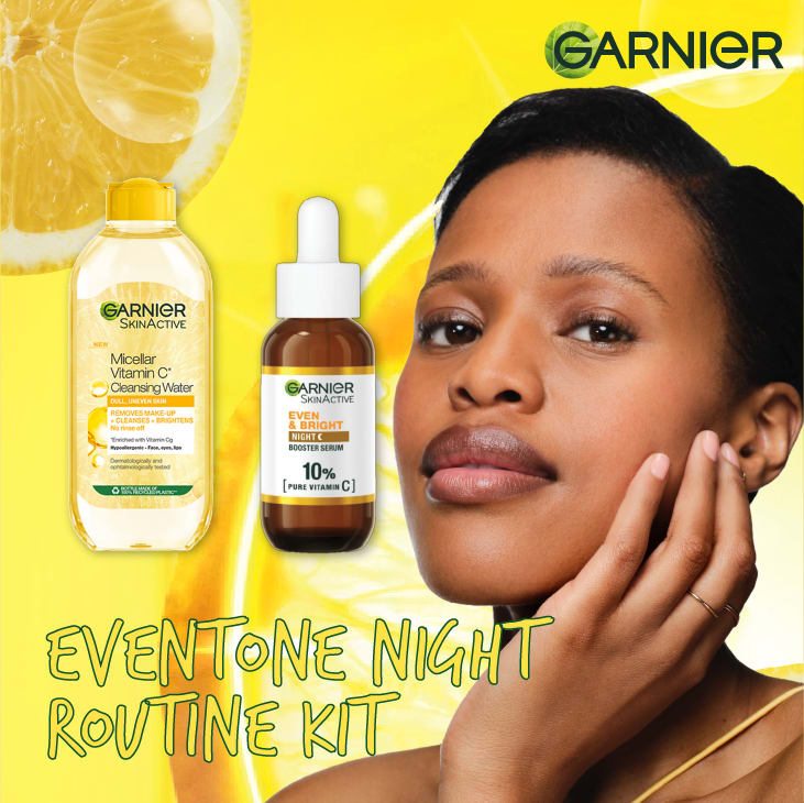 【Discounted】Garnier Eventone Night Essentials Kit(Even & Bright Vitamin C Night Serum + Even & Matte Micellar Water