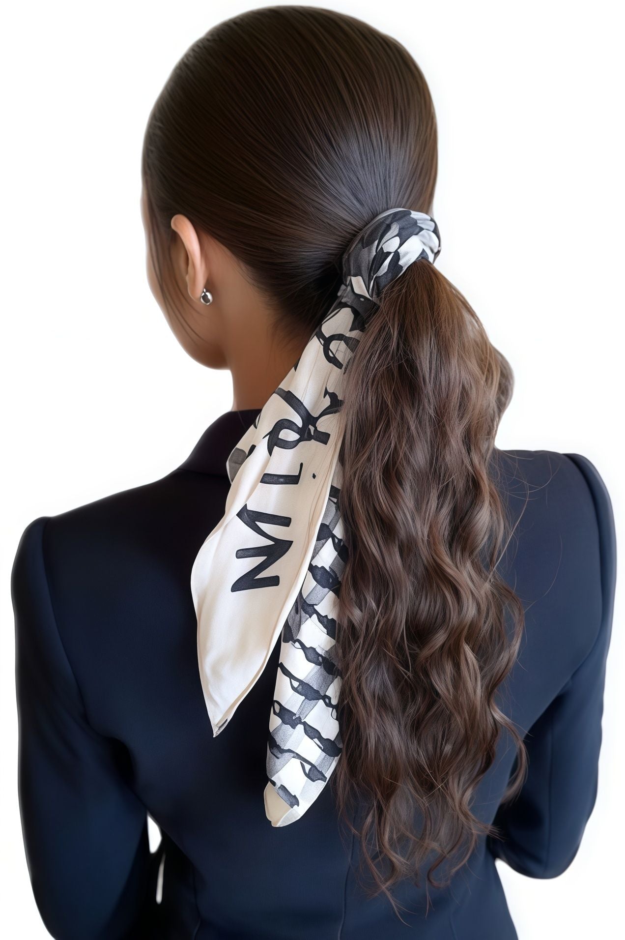 Velcro Ponytail Extension for Instant Volume | Long Curly Hair with Big Waves & Invisible Attachment (Black, 18 Inch, Secure Fit, Daily/Special Occasion Use)