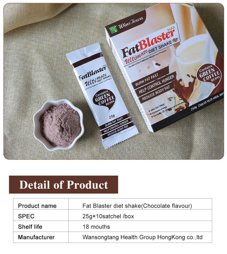 Wins Town Fat Blaster Diet Shake , Weight Loss Meal Replacement with green coffee, Chocolate Flavor