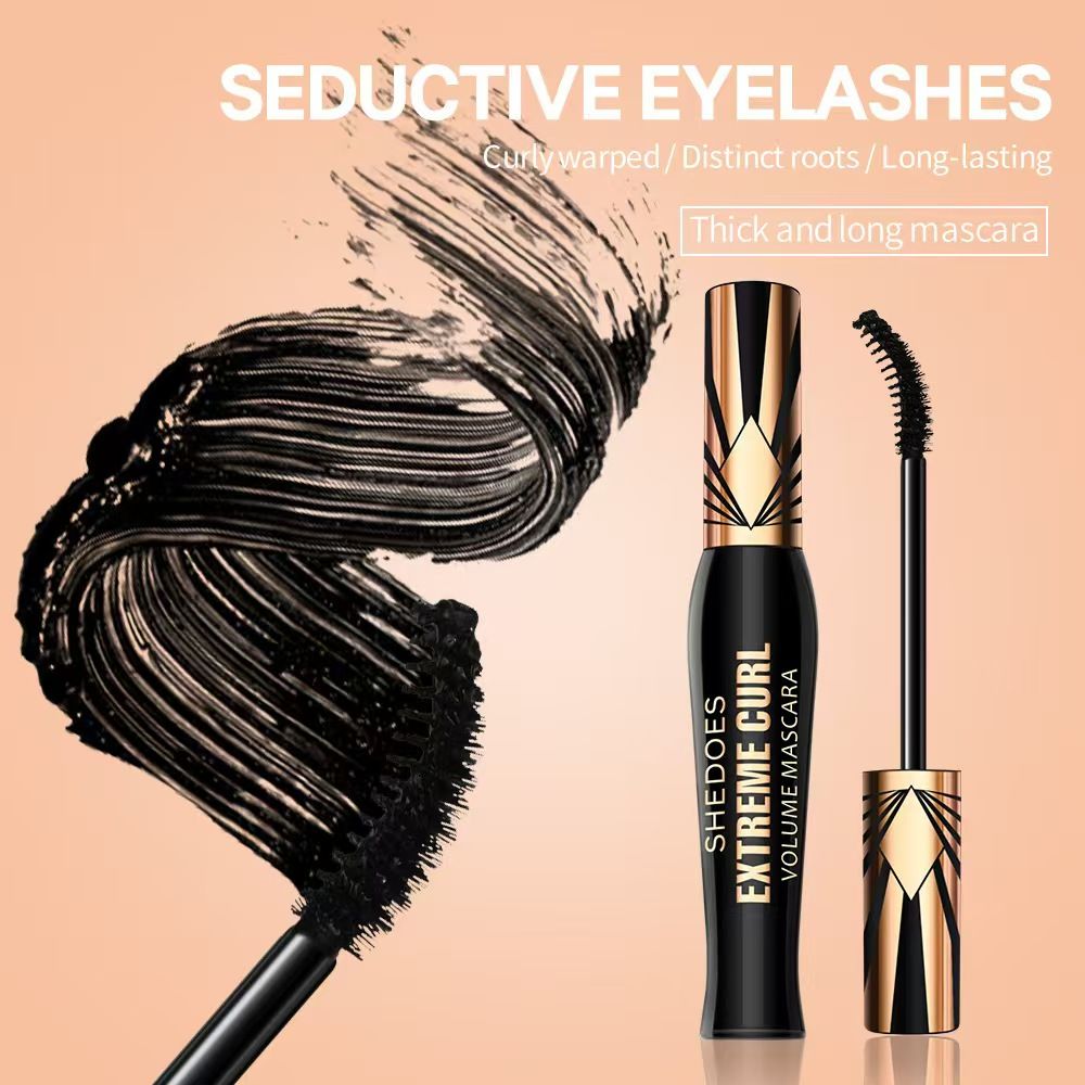 PAGE VINE Plump eye black for women waterproof, thick, slender, curly eye black makeup 4D Mascara