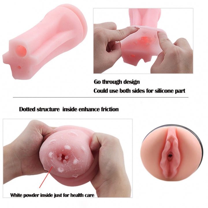 Classic Male Masturbator Cup Bullet Vibrating Flashlight Love Doll Adult Sex Toys for Men Masturbation